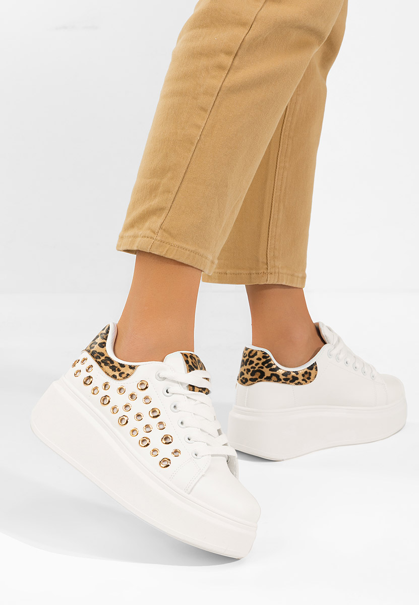 Białe sneakersy na platformie Anaya V6
