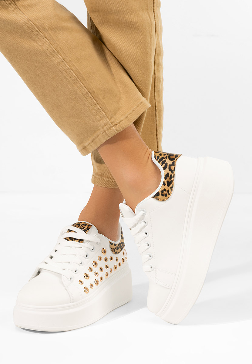 Białe sneakersy na platformie Anaya V6