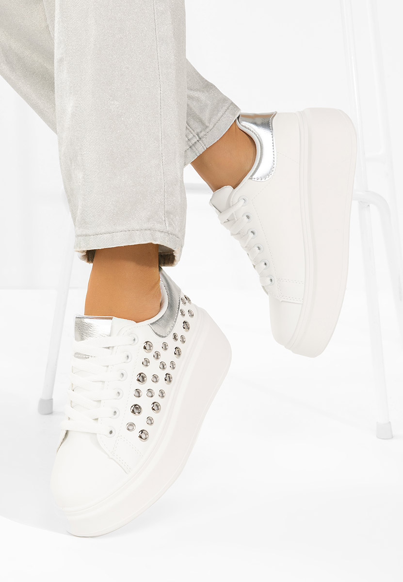 Białe sneakersy na platformie Anaya V4