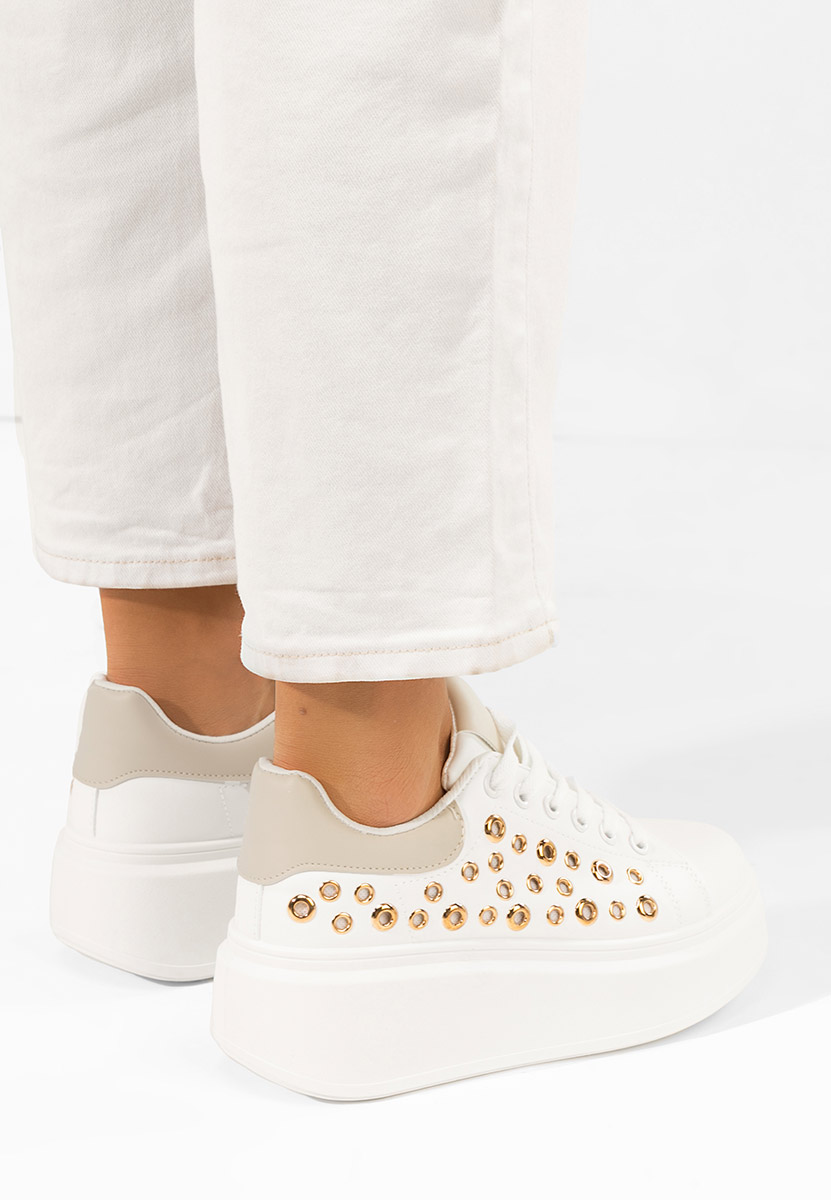Białe sneakersy na platformie Anaya V5
