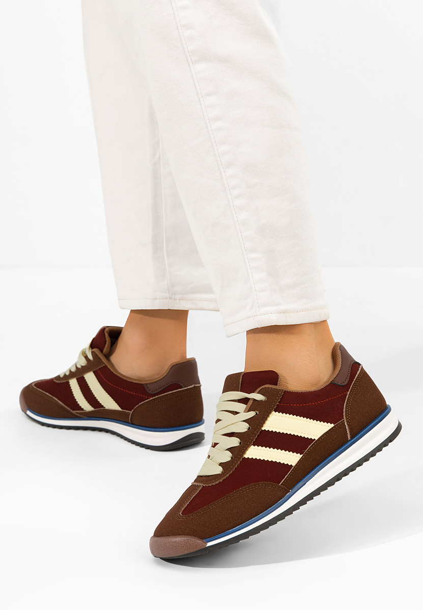 Brązowe sneakersy damskie Catia