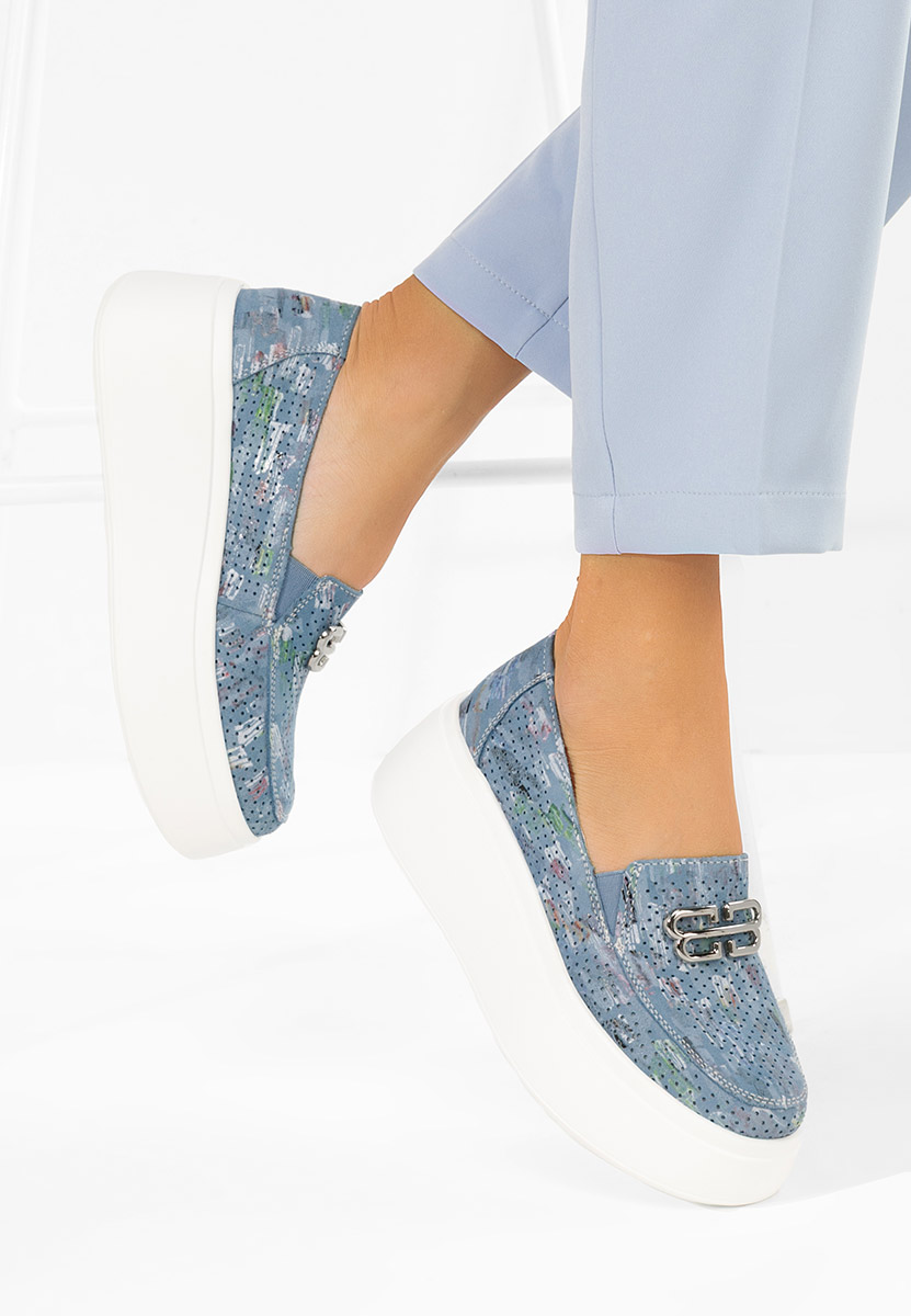 Niebieskie mokasyny damskie skórzane Brinleya