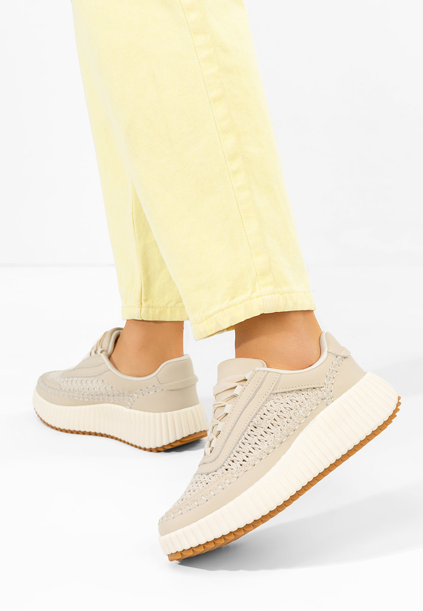 Beżowe sneakersy damskie Jessya V2