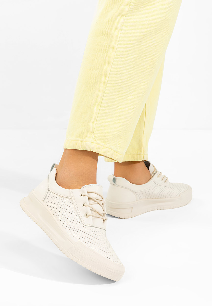 Beżowe sneakersy damskie Zamiya