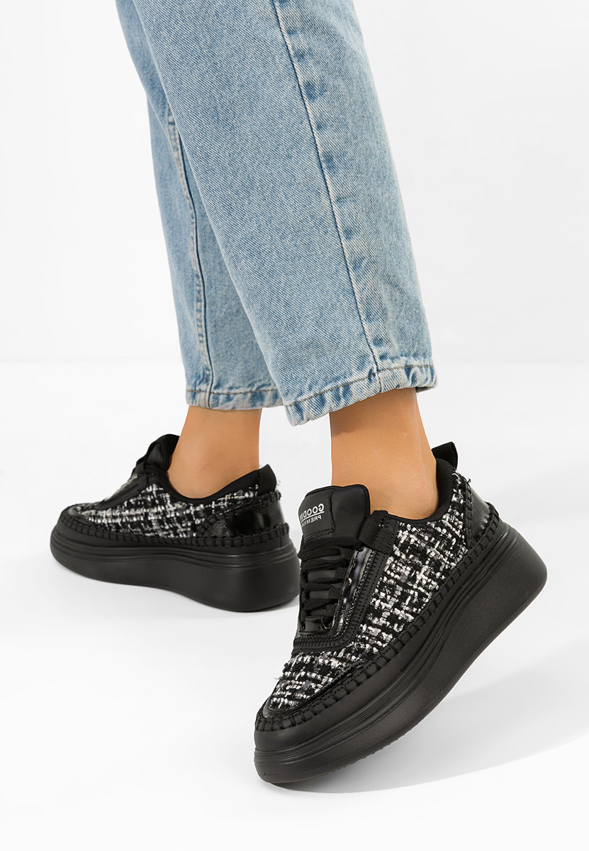 Czarne sneakersy damskie Elvia