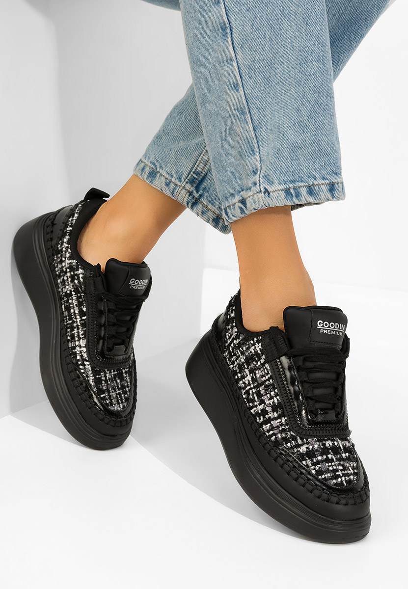 Czarne sneakersy damskie Elvia