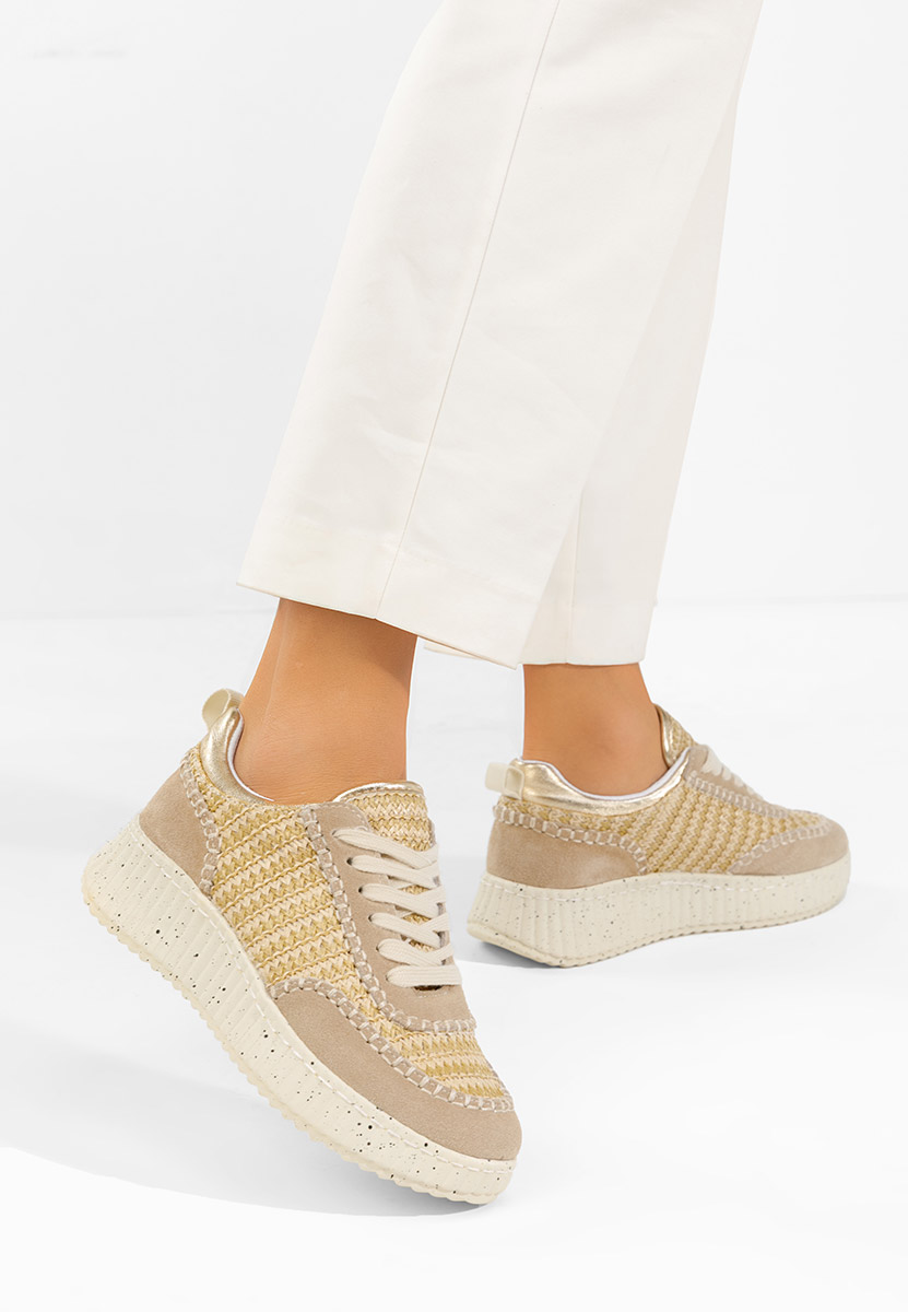 Beżowe sneakersy damskie Aidania V2