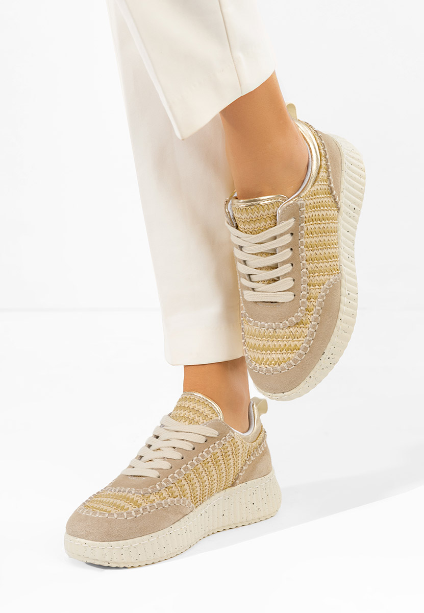 Beżowe sneakersy damskie Aidania V2