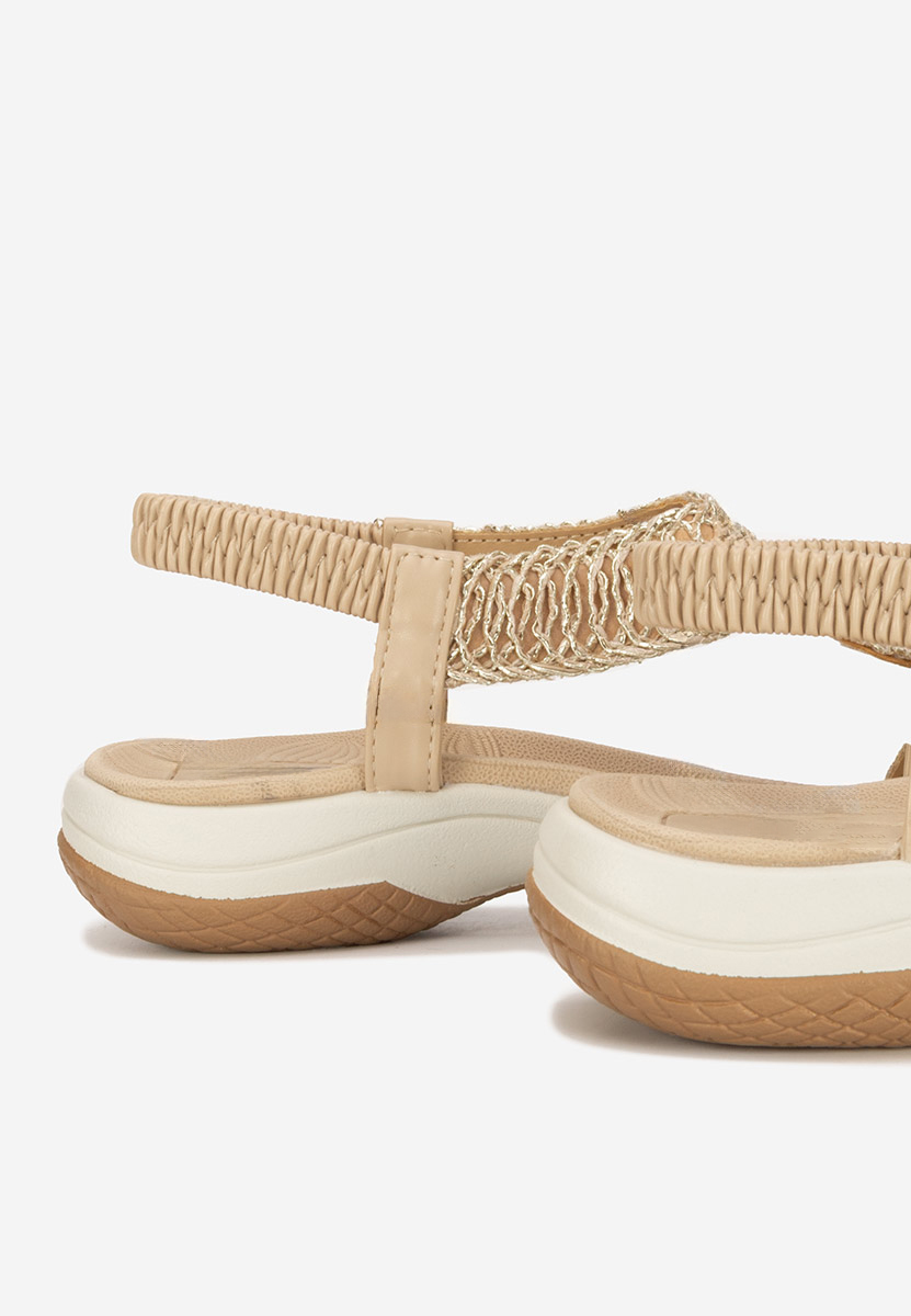 Khaki sandały płaski Natazia