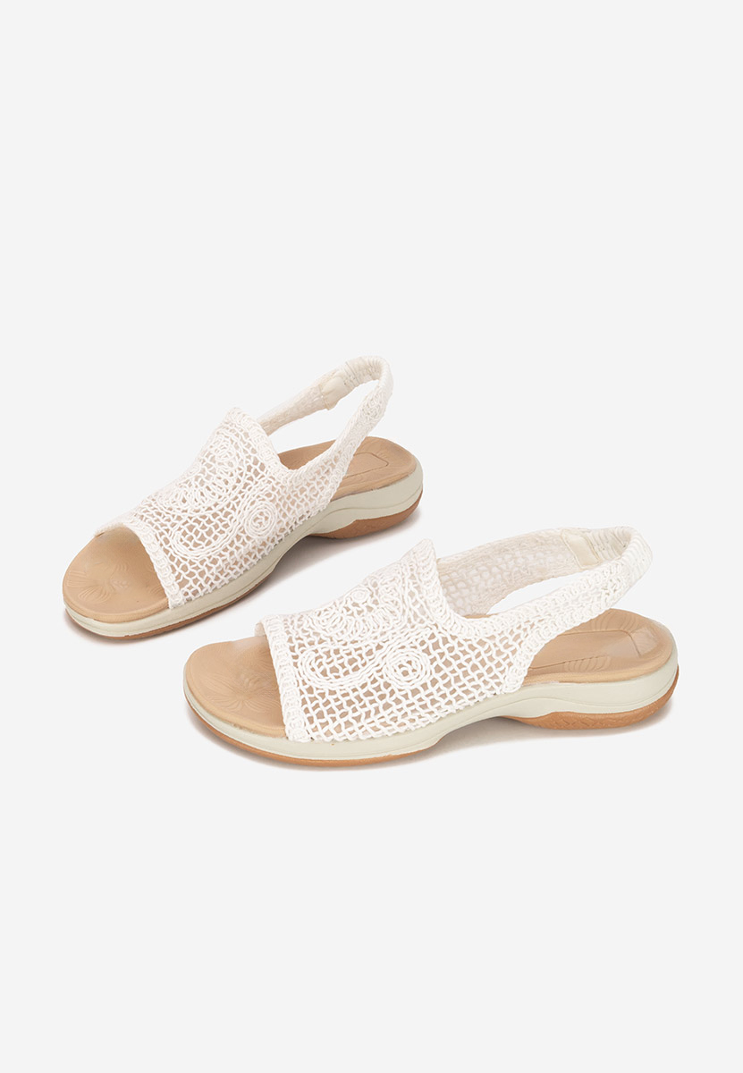 Białe sandały płaski Lalyana