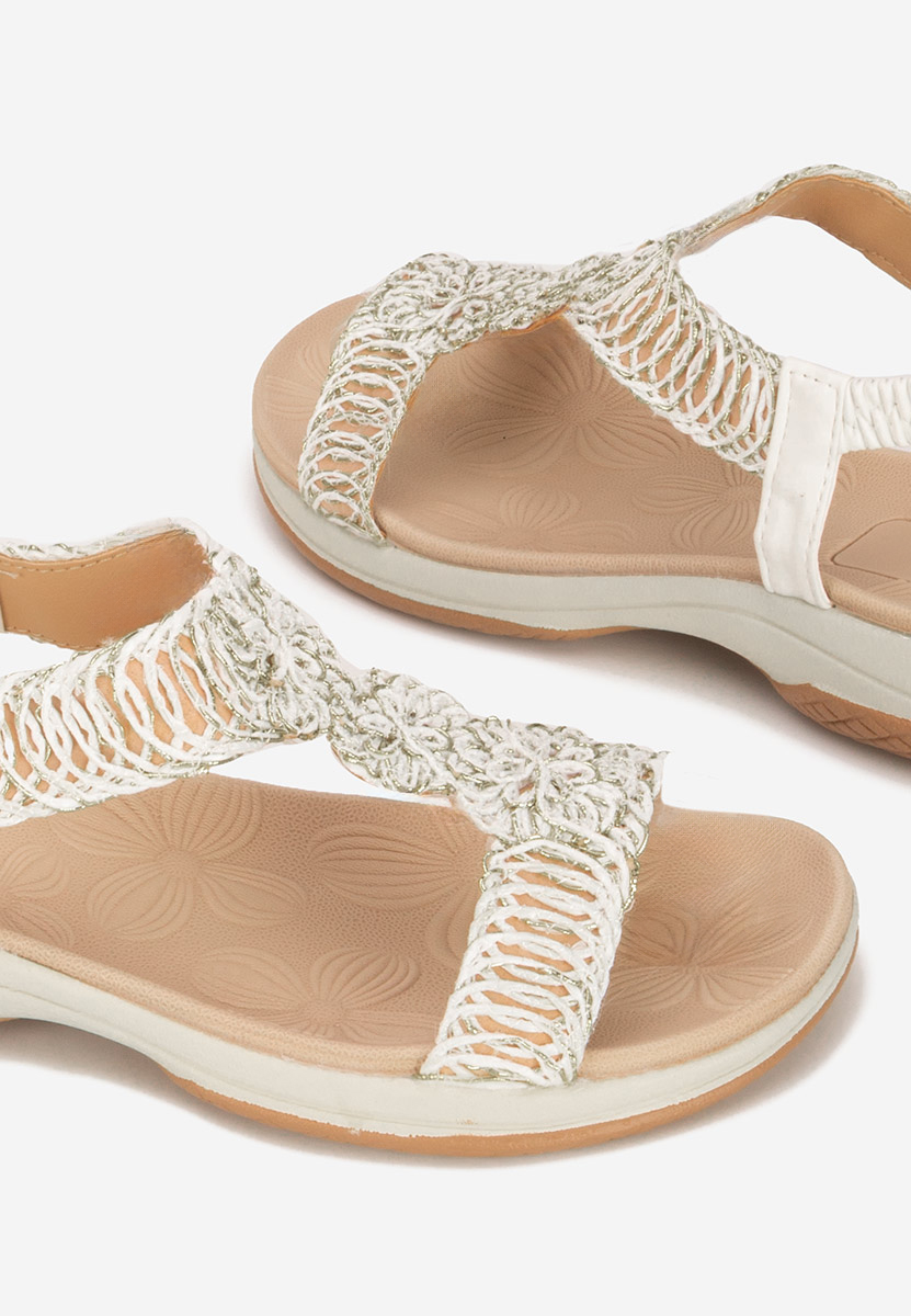 Białe sandały płaski Natazia