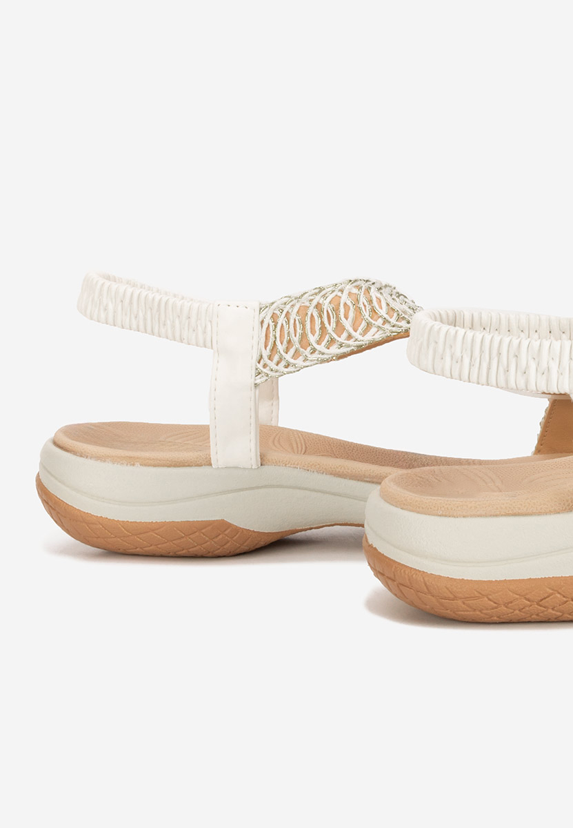 Białe sandały płaski Natazia