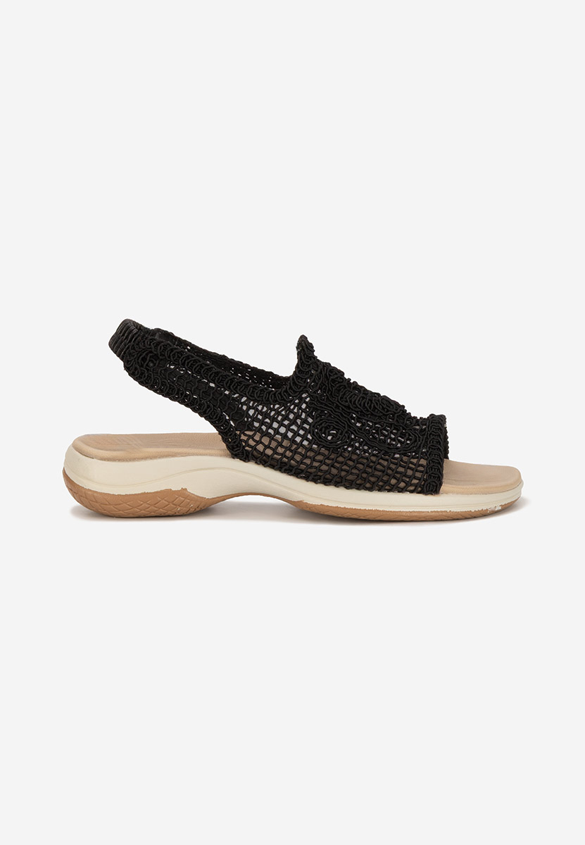 Czarne sandały płaski Lalyana