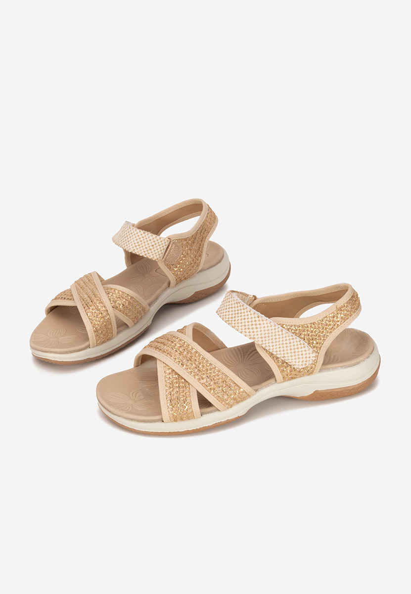 Khaki sandały płaski Jianina