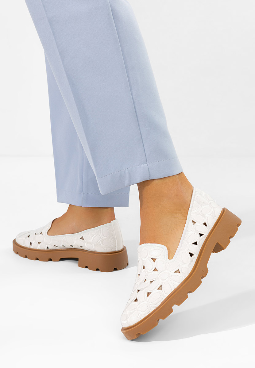 Białe półbuty damskie Sorika