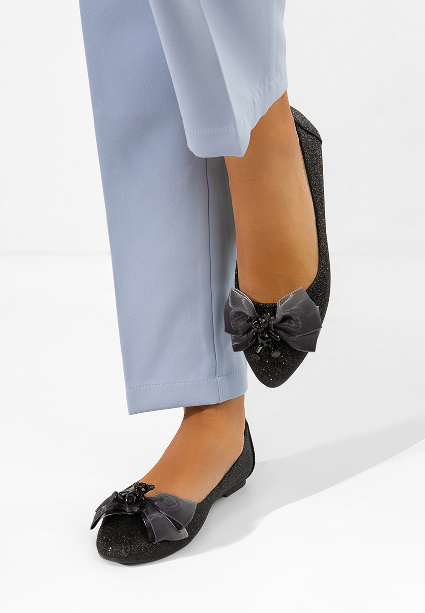 Czarne eleganckie baleriny Adelyma