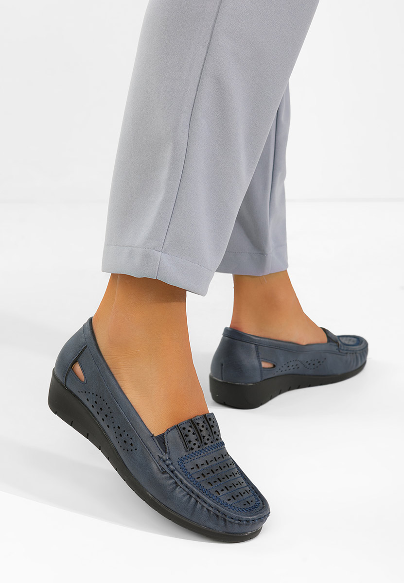 Granatowe mokasyny damskie Genovia