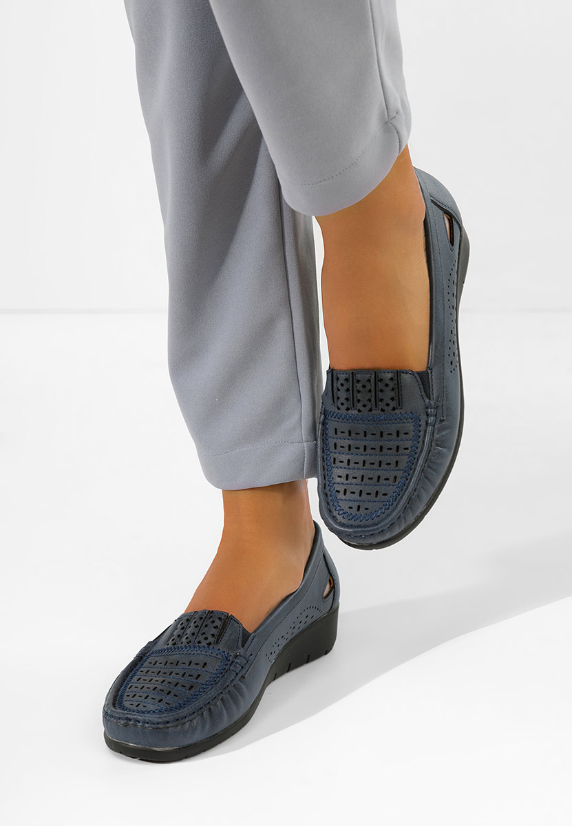 Granatowe mokasyny damskie Genovia