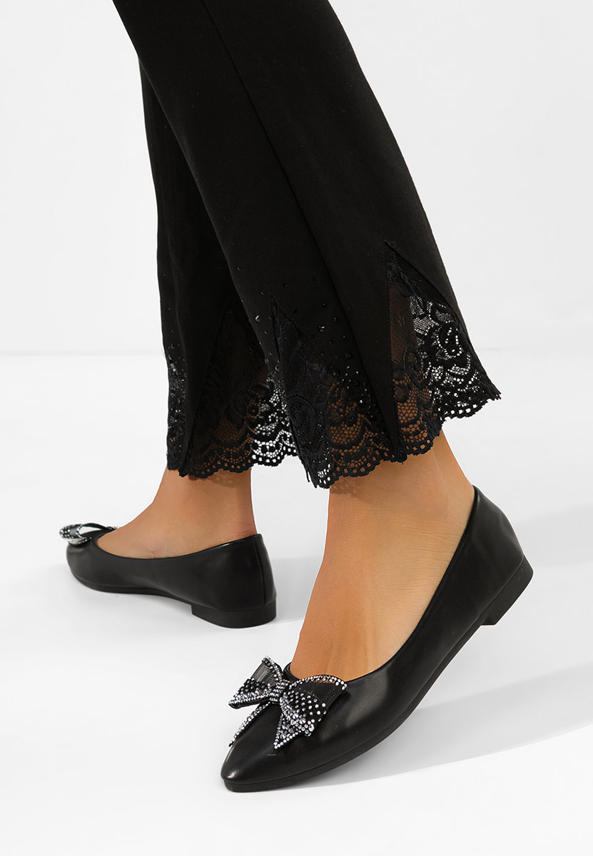Czarne baleriny damskie Marva