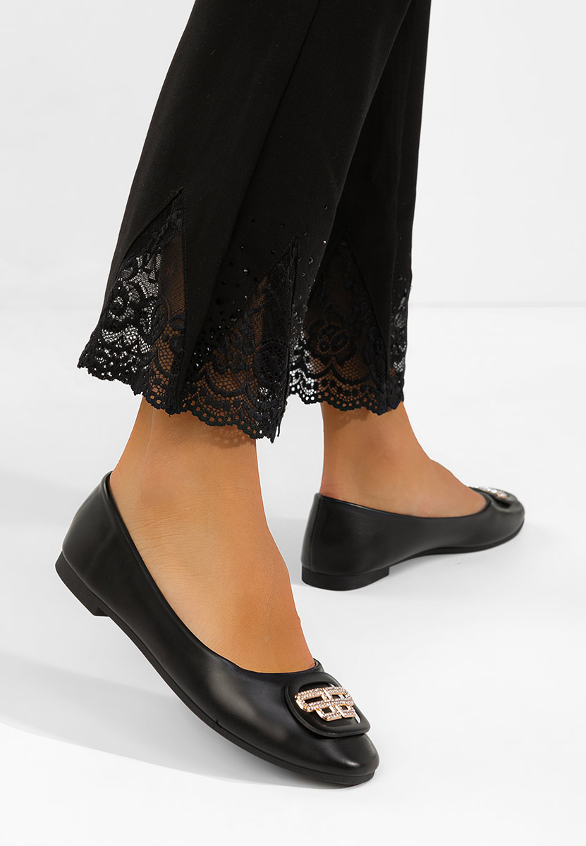 Czarne baleriny damskie Bedya