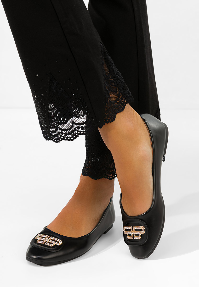 Czarne baleriny damskie Bedya