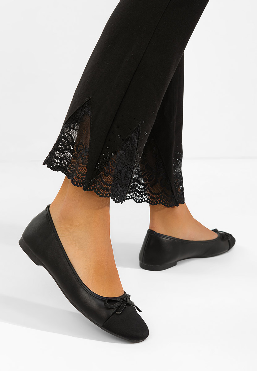 Czarne baleriny damskie Letiza
