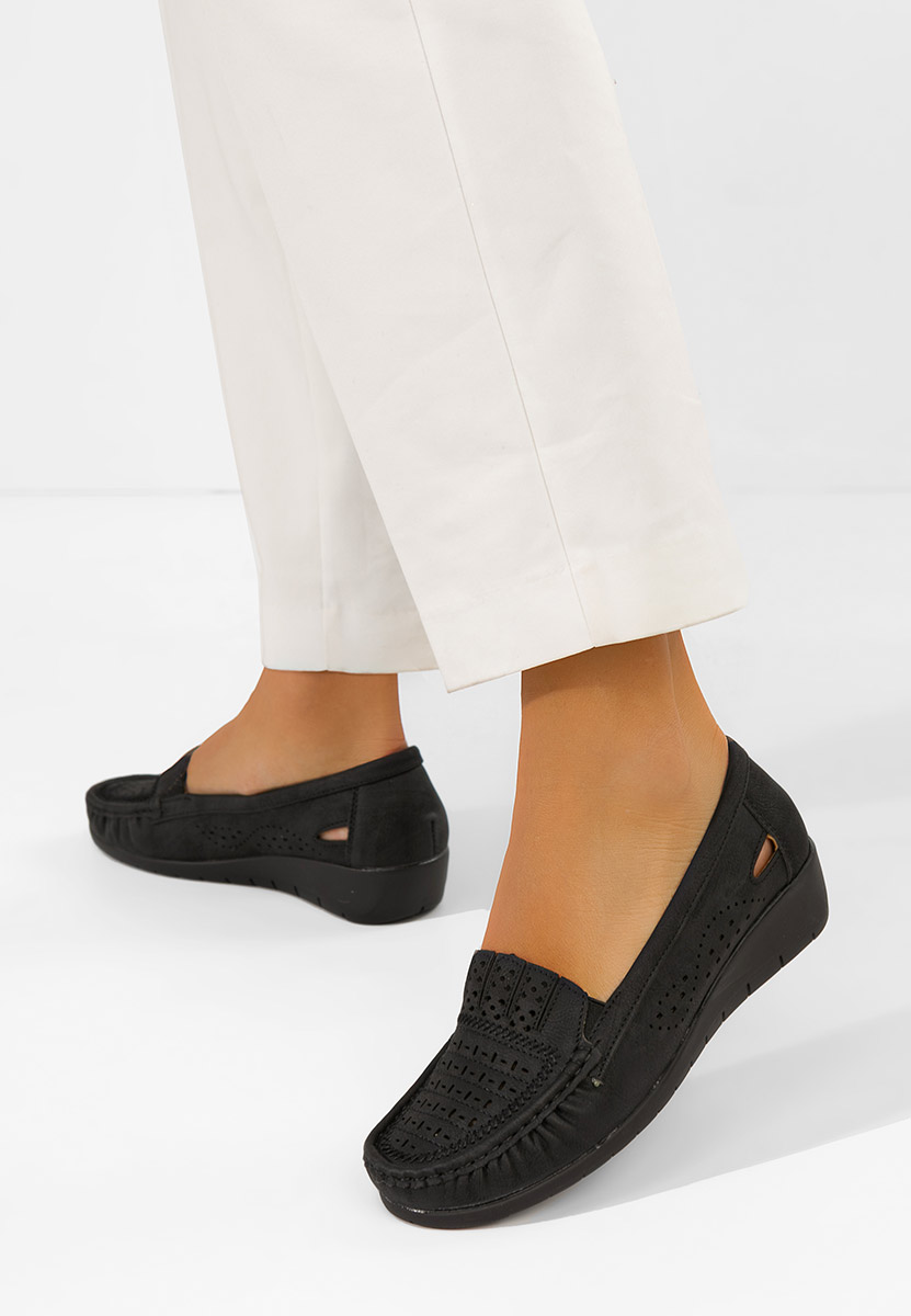 Czarne mokasyny damskie Genovia