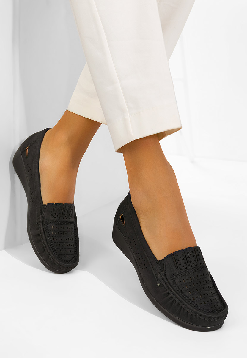 Czarne mokasyny damskie Genovia