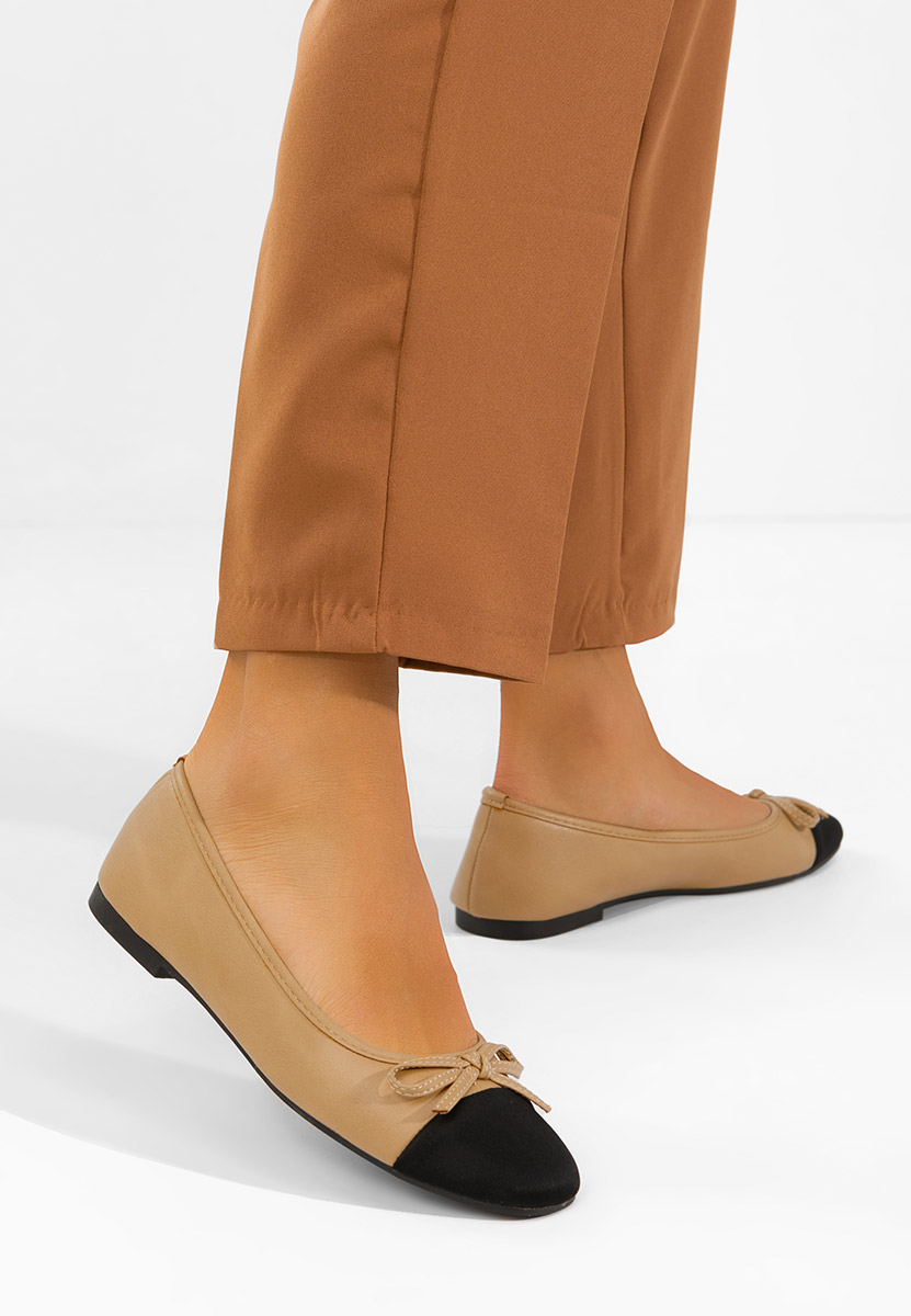 Khaki baleriny damskie Letiza