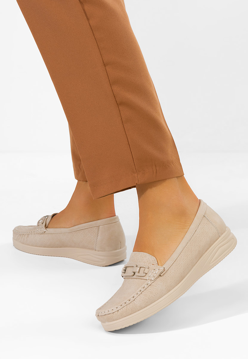 Beżowe mokasyny damskie Ansleya