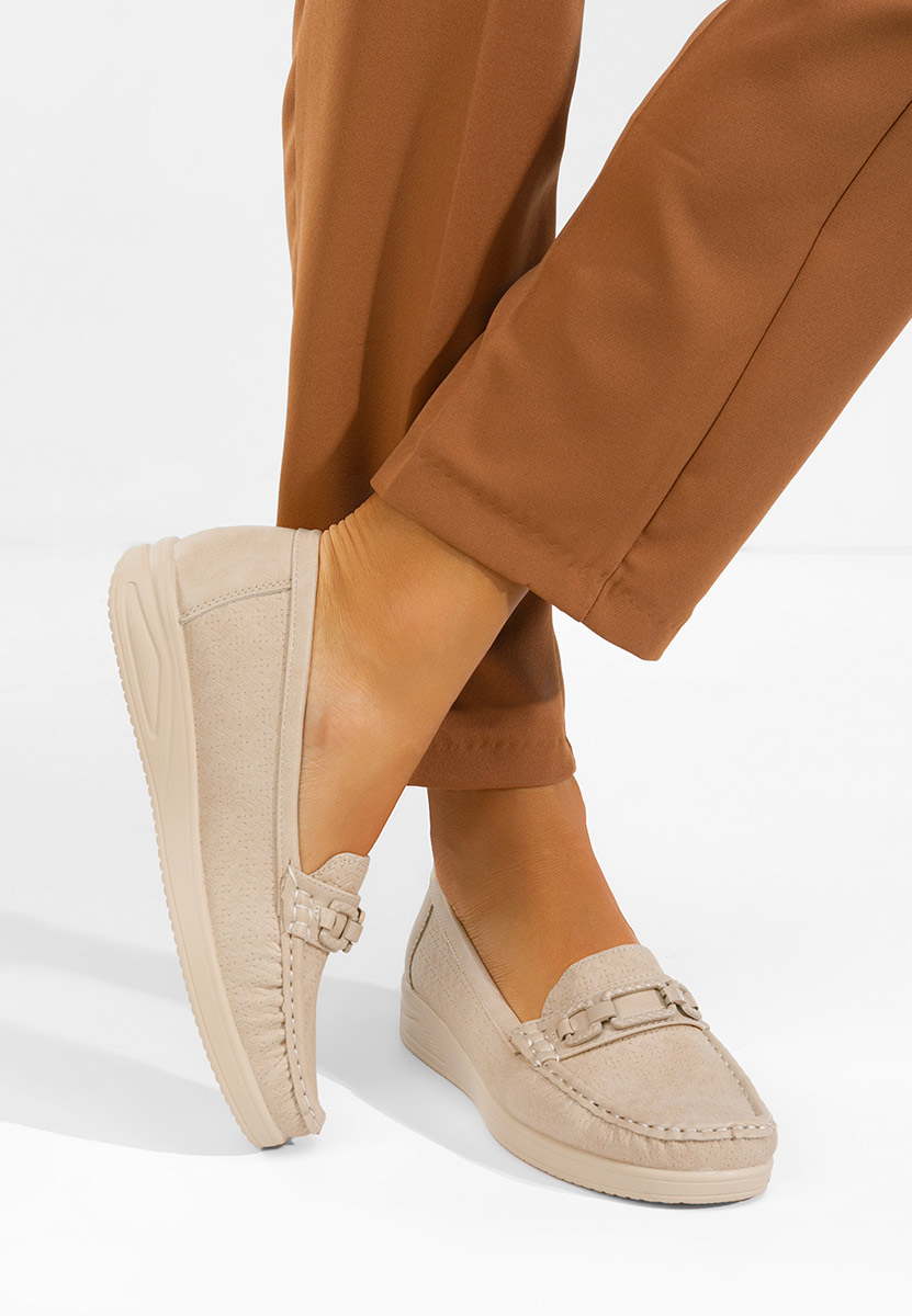 Beżowe mokasyny damskie Ansleya