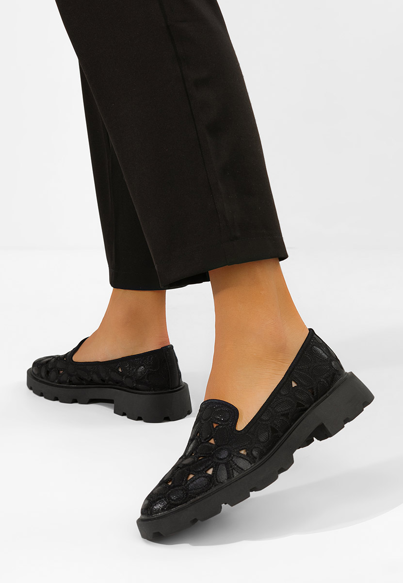 Czarne półbuty damskie Sorika