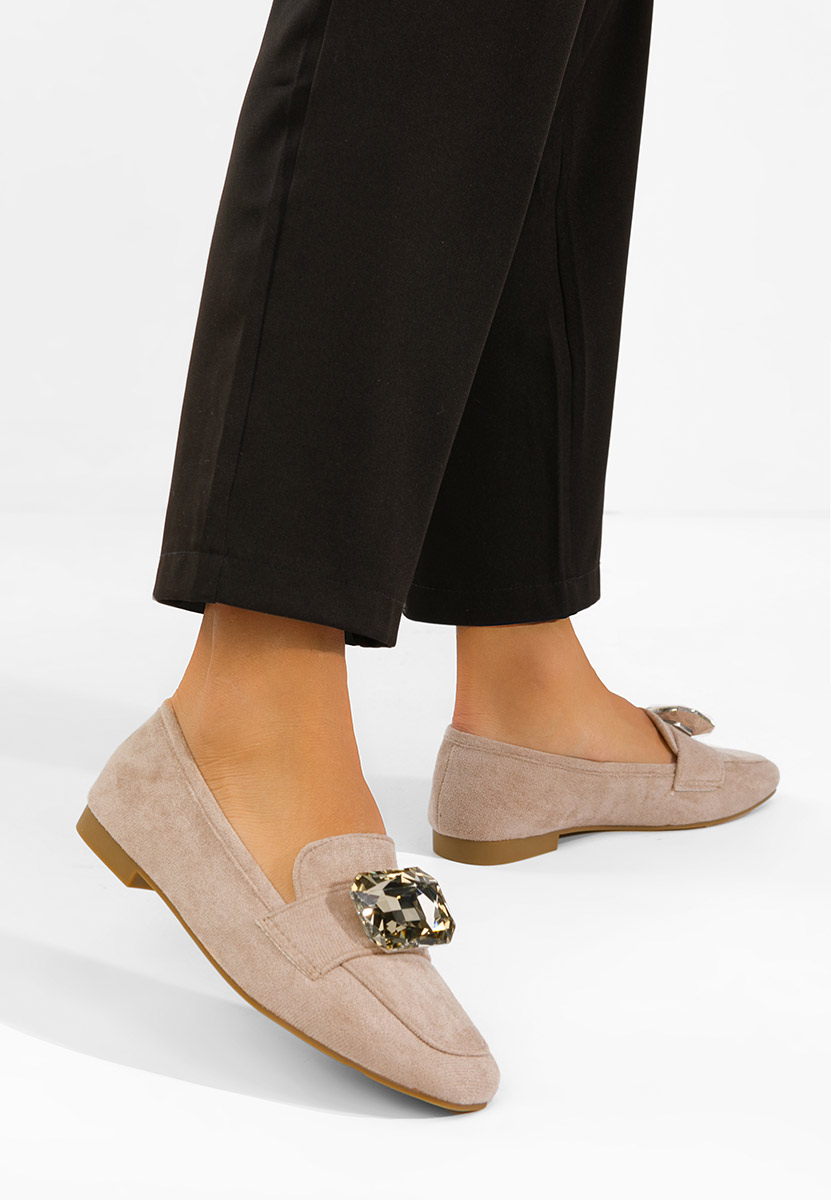 Khaki mokasyny zamszowe damskie Olimia