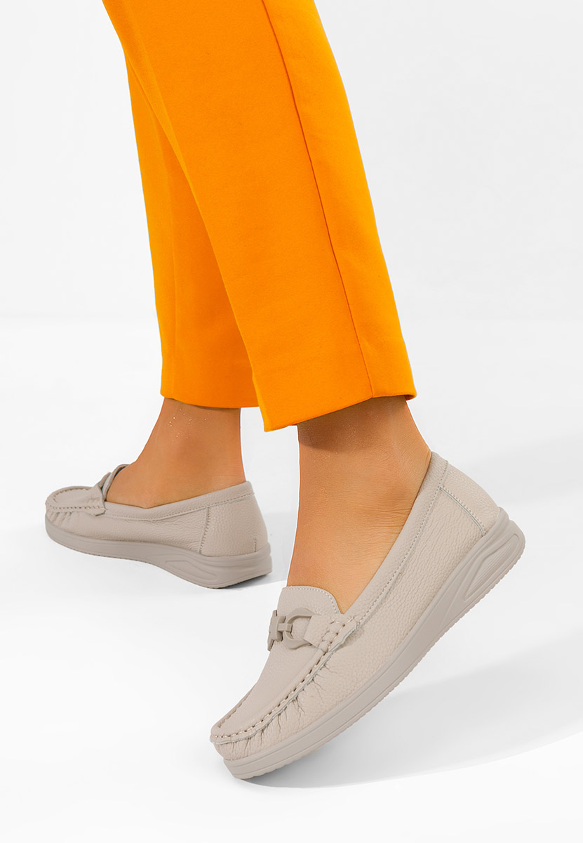 Khaki mokasyny damskie Cristiena