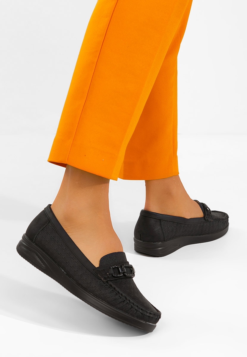 Czarne mokasyny damskie Ansleya