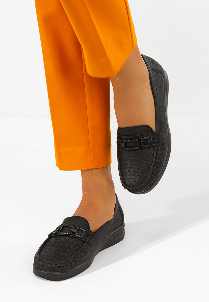 Czarne mokasyny damskie Ansleya