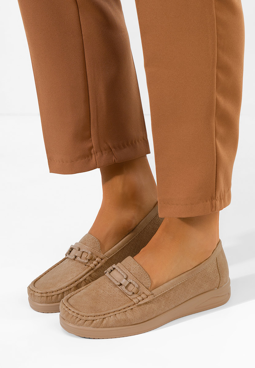 Khaki mokasyny damskie Ansleya