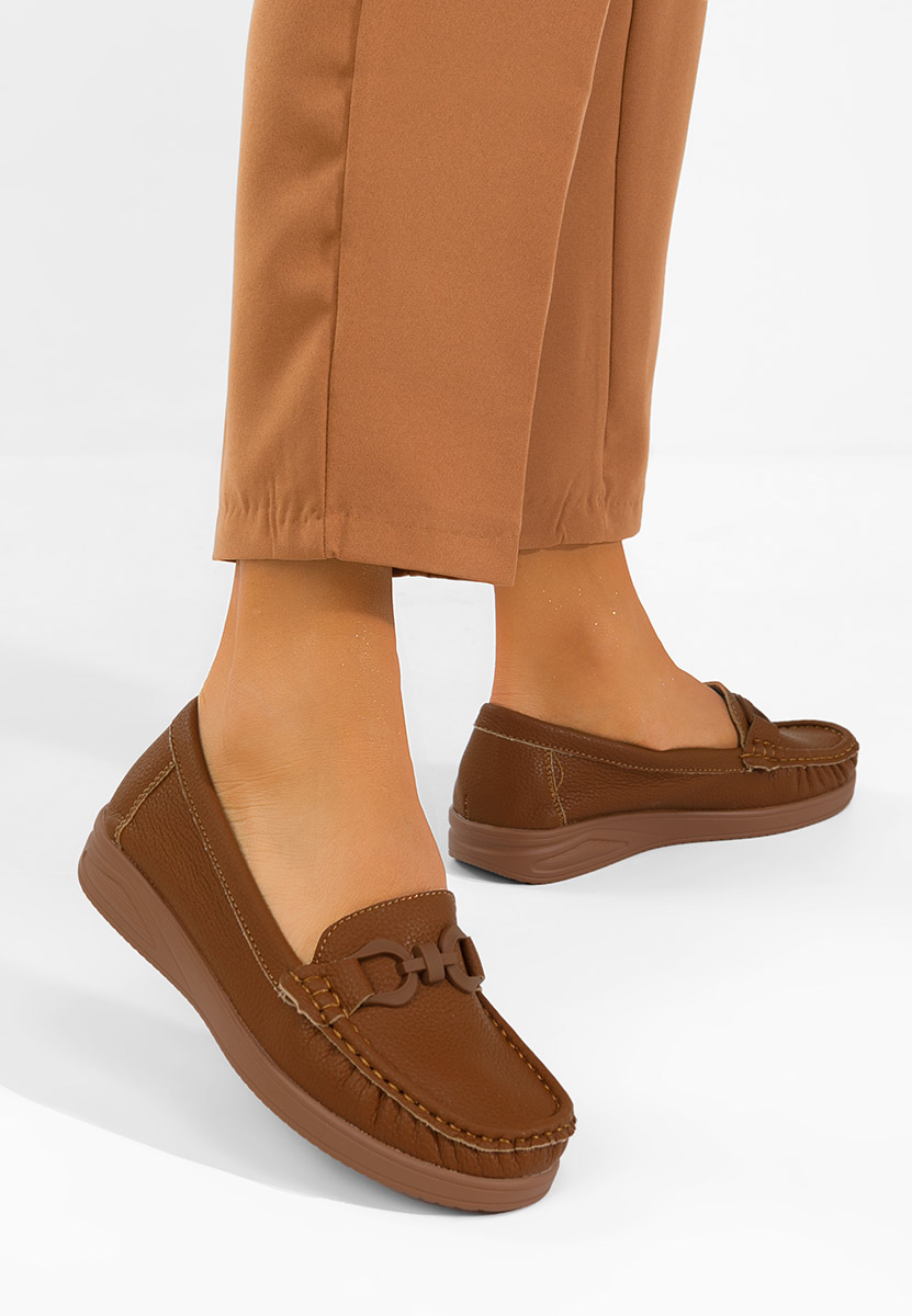 Camelowe mokasyny damskie Cristiena