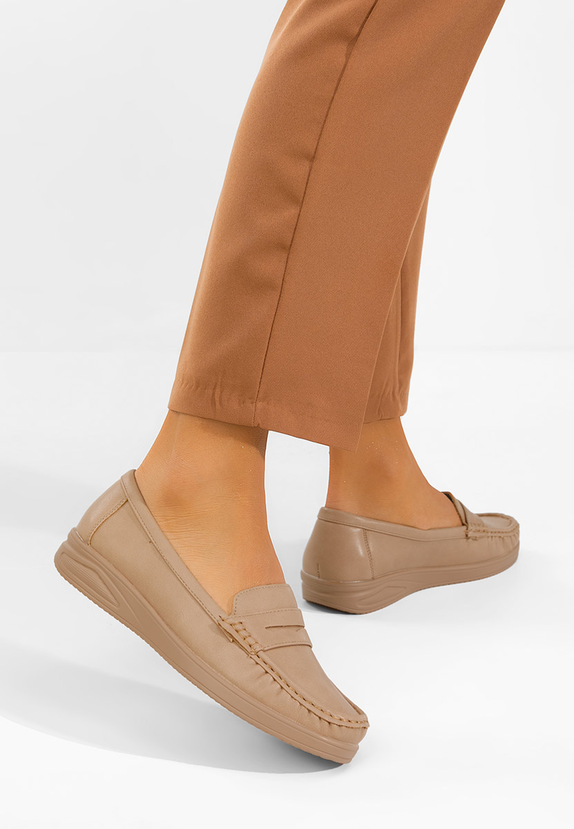 Beżowe mokasyny damskie Elesya V2