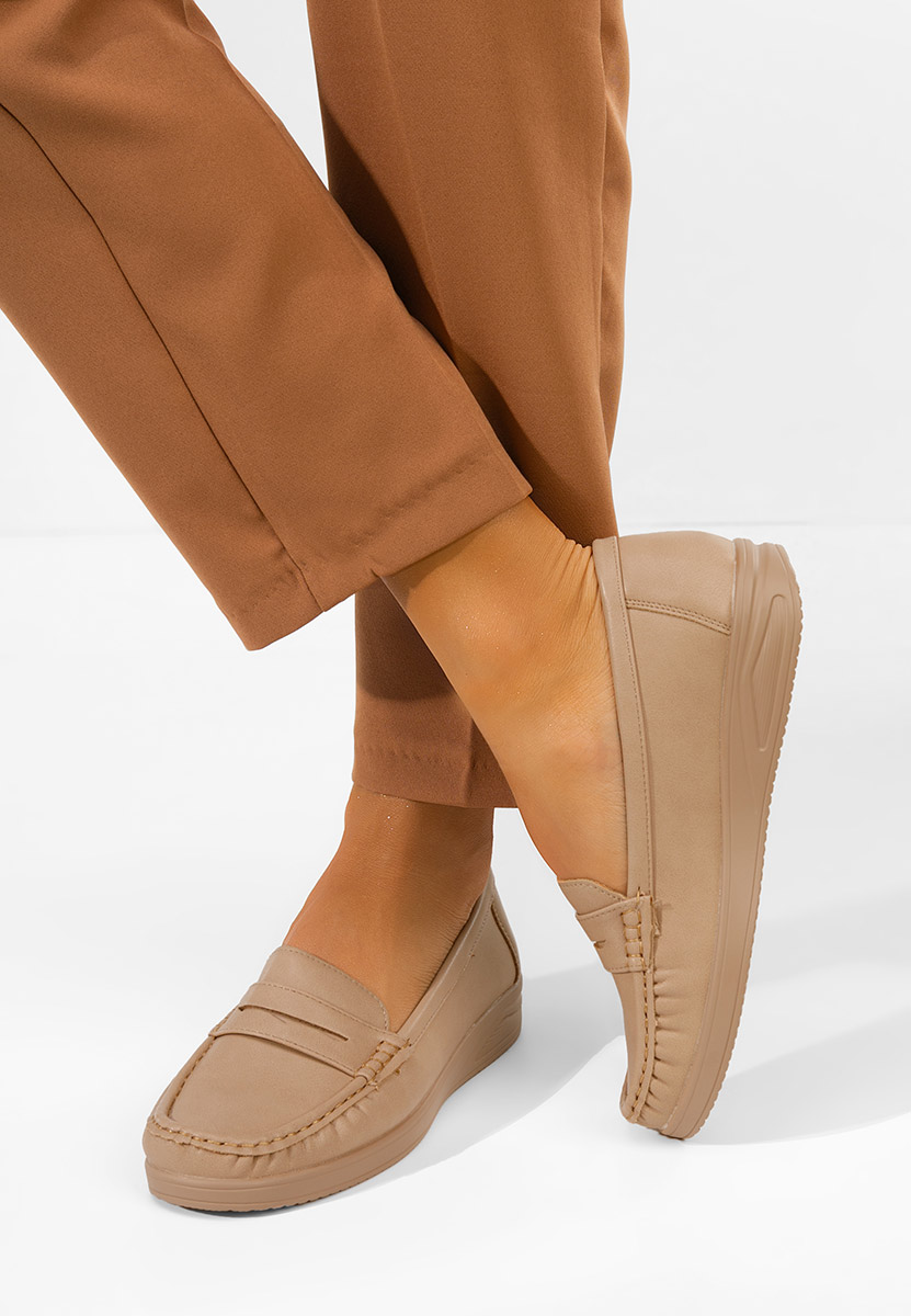 Beżowe mokasyny damskie Elesya V2
