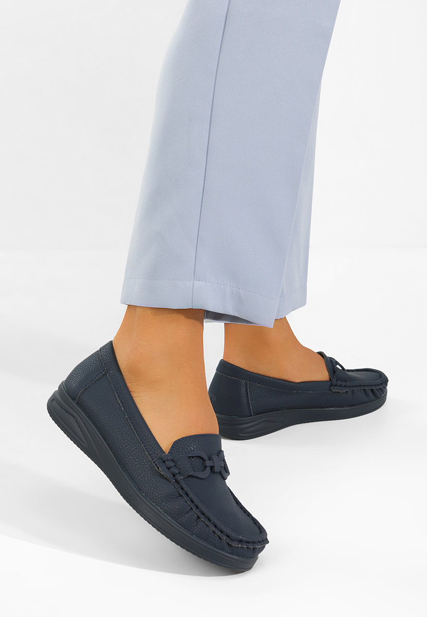 Granatowe mokasyny damskie Cristiena