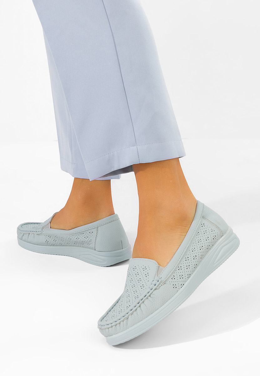 Niebieskie mokasyny damskie Valelia