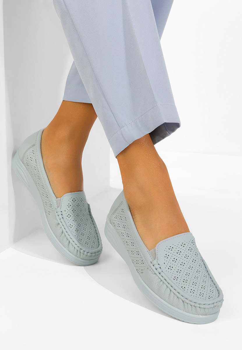 Niebieskie mokasyny damskie Valelia