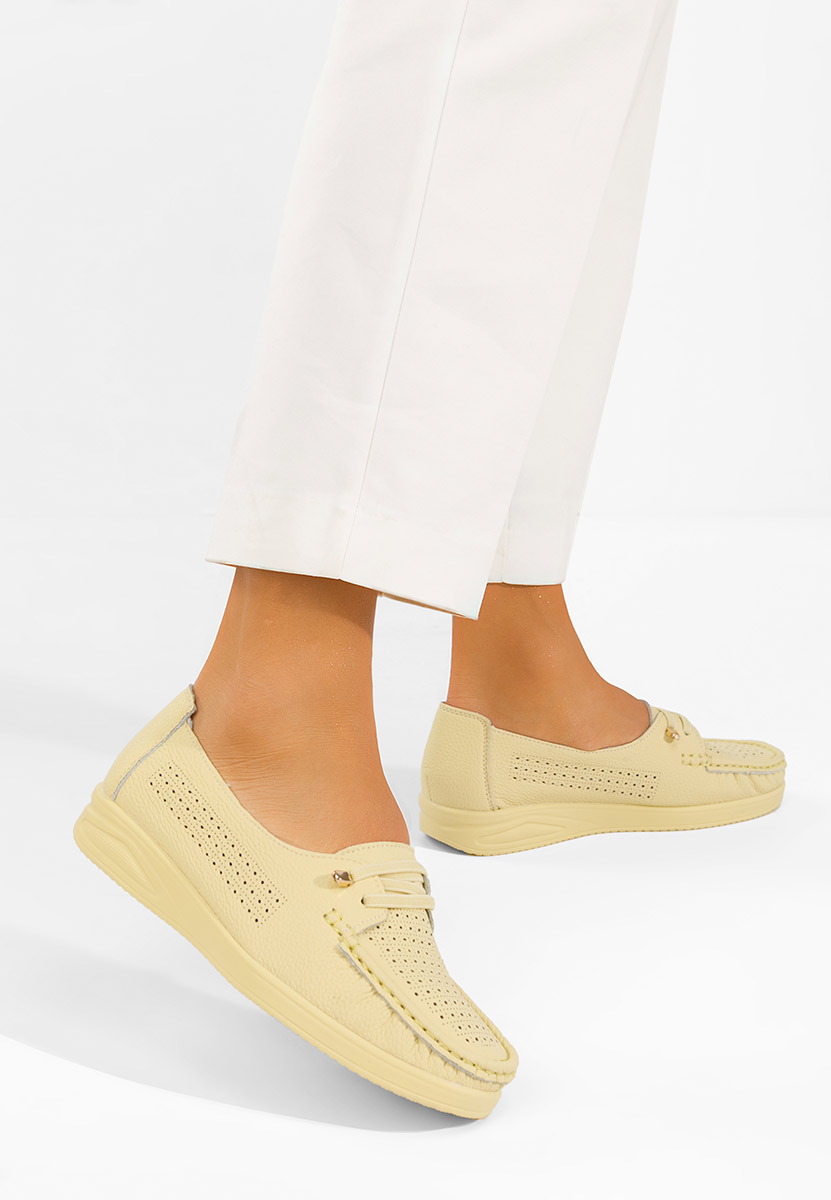 Żółte mokasyny damskie Samiera