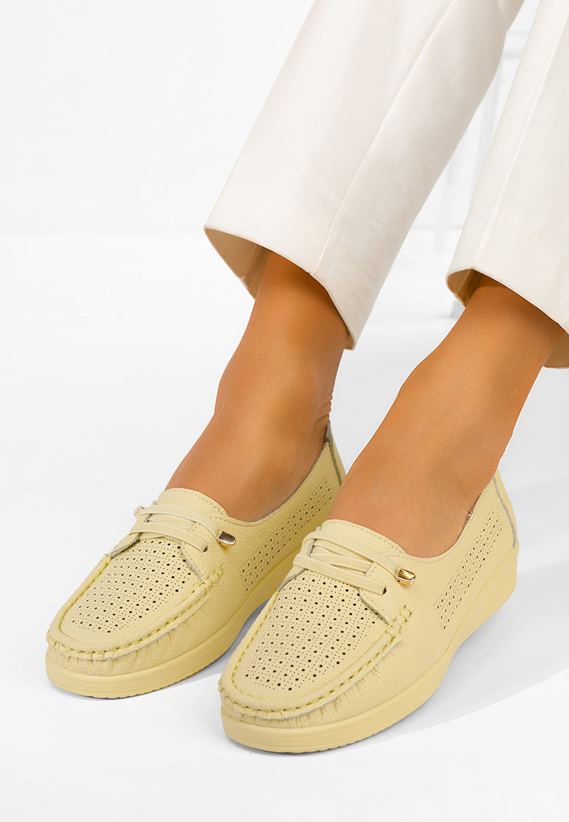 Żółte mokasyny damskie Samiera