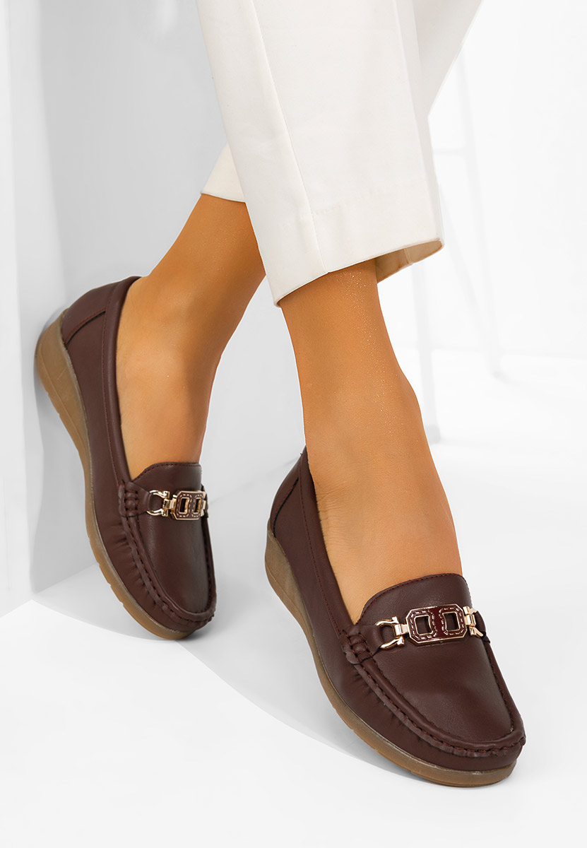 Bordowe mokasyny damskie Varalia