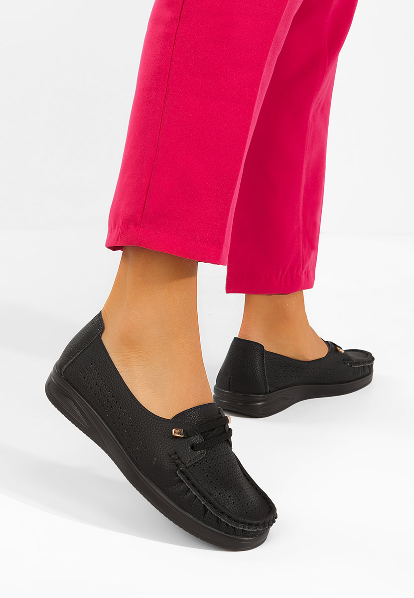Czarne mokasyny damskie Samiera