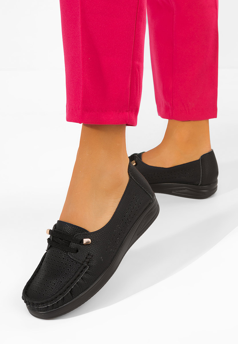 Czarne mokasyny damskie Samiera