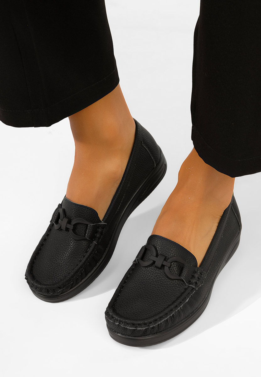 Czarne mokasyny damskie Cristiena