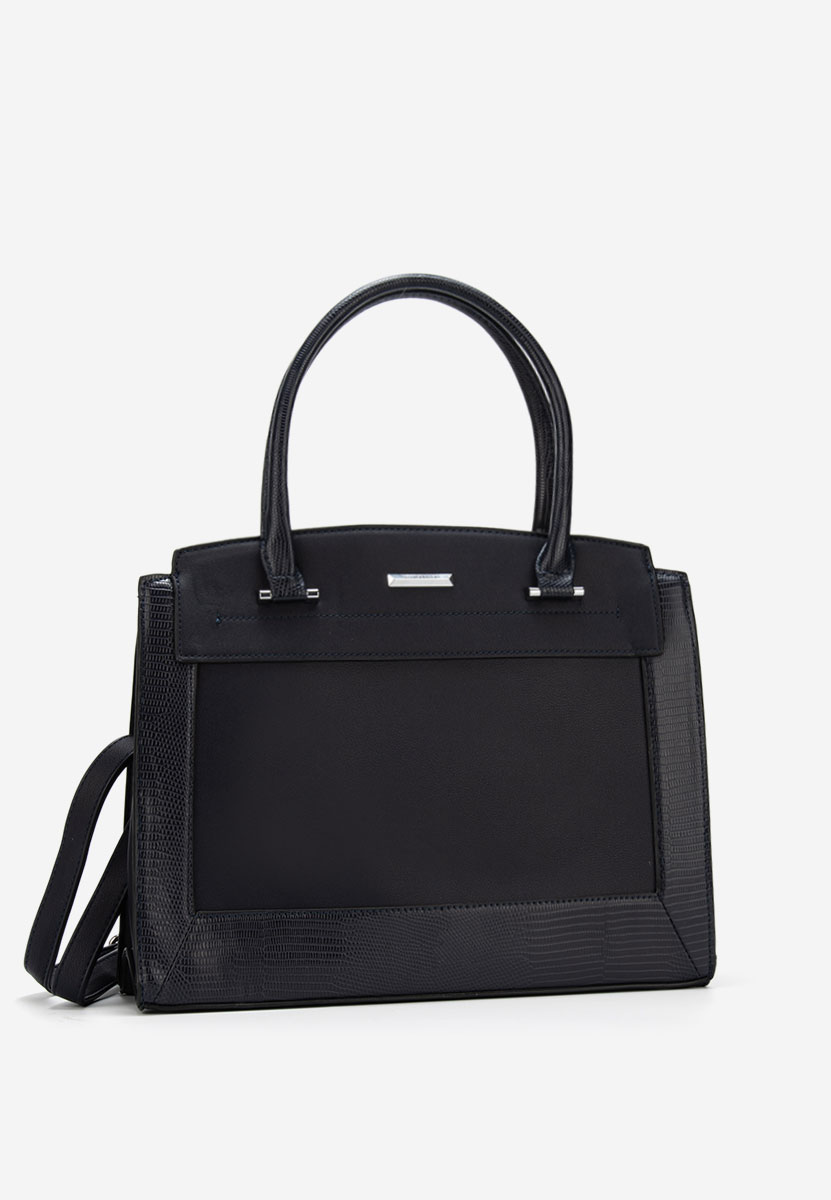 Granatowe torebka do biura Silvia Rosa 8179